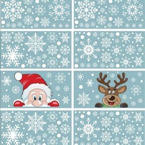 300 PCS 8 Sheet Christmas Snowflake Self-Adhesive